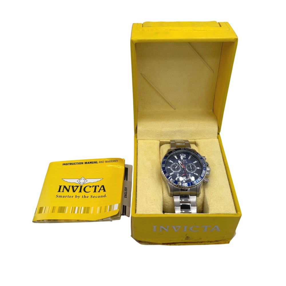 Invicta Specialty 15610 Men's Chronograph Watch Blue Dial Stainless Steel AS IS